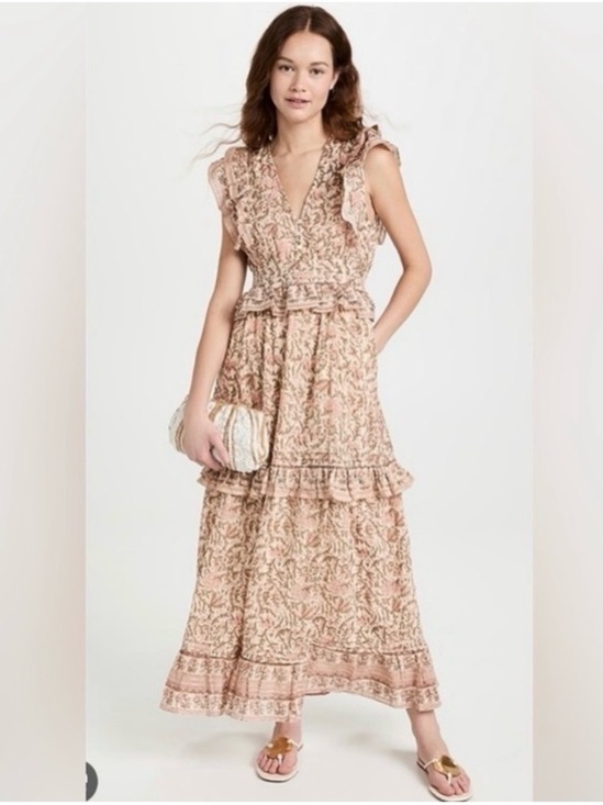 Cleobella Dresses & Skirts - Cleobella Cherie Boho Maxi Floral Tiered Ruffle Strap Dress (Small)